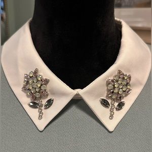 Faith and Joy. Flutter sleeve top with rhinestone embellished collar. Pale Green